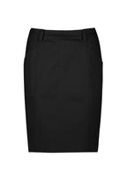 Traveller Womens Mid Waist Stretch Chino Skirt - Black back