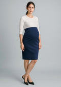 Cool Stretch Womens Maternity Skirt - Navy
