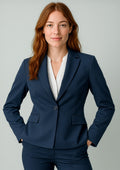 Renew Womens Single Button Mid Length Jacket - Navy Dusk