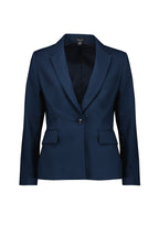 Renew Womens Single Button Mid Length Jacket - Navy Dusk back