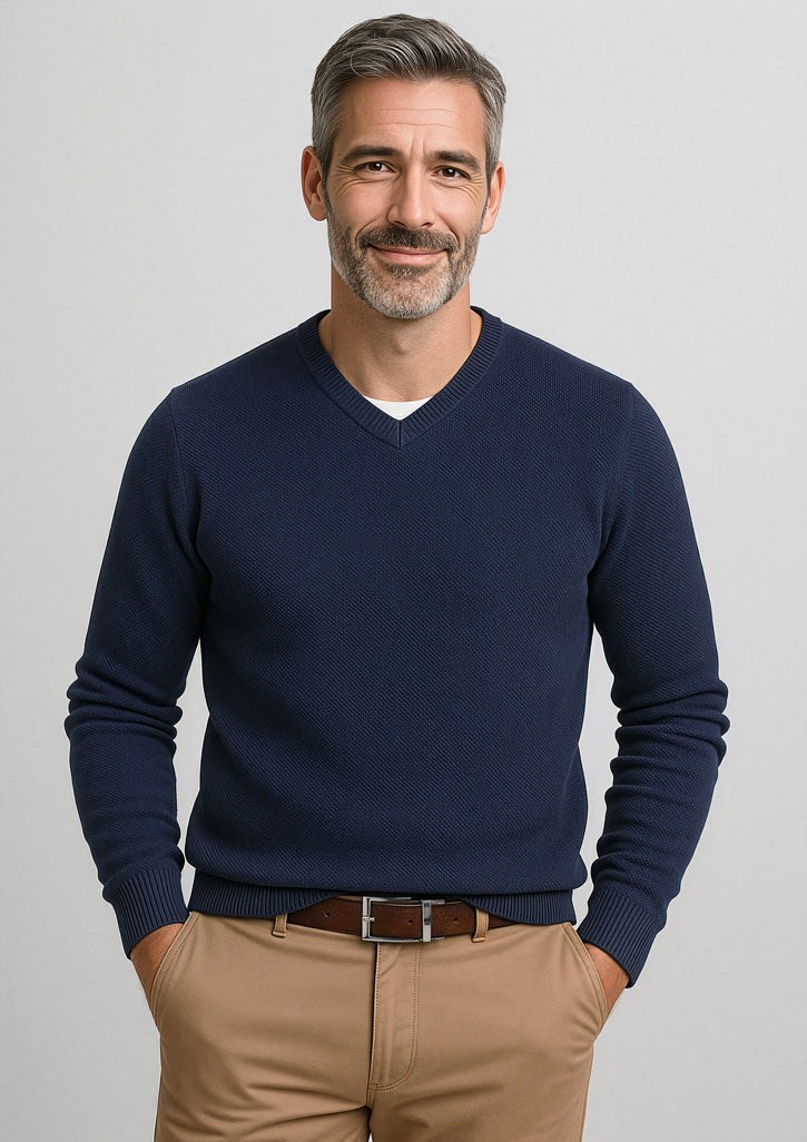 Osaka Mens Pineapple Knit Jumper - Navy