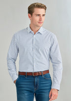 Noah Mens Long Sleeve Shirt - White/Blue