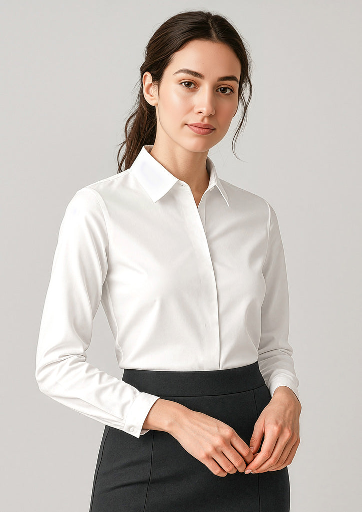 Charlie Womens Long Sleeve Shirt - White