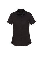 Charlie Womens Short Sleeve Shirt - Black back