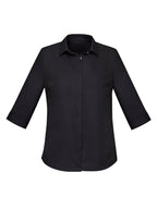 Charlie Womens 3/4 Sleeve Shirt - Black
