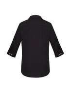 Charlie Womens 3/4 Sleeve Shirt - Black back