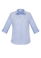 Charlie Womens 3/4 Sleeve Shirt - Blue Chambray back