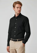 Charlie Mens Classic Fit Long Sleeve Shirt - Black
