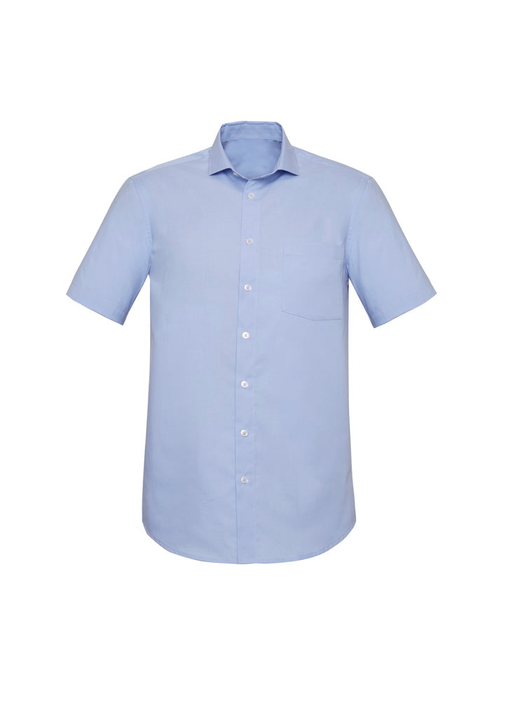 Charlie Mens Classic Fit Short Sleeve Shirt - Blue Chambray