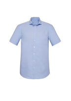 Charlie Mens Classic Fit Short Sleeve Shirt - Blue Chambray