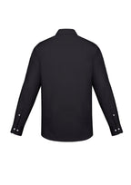 Charlie Mens Slim Fit Long Sleeve Shirt - Black back