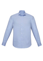 Charlie Mens Slim Fit Long Sleeve Shirt - Blue Chambray back