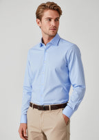 Charlie Mens Slim Fit Long Sleeve Shirt - Blue Chambray