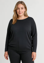 Skye Womens Batwing Sweater Top - Black