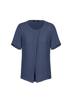 Sydney Womens Short Sleeve T-Top - Storm Blue back
