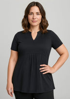 Mali Womens Stretch Tunic T-Top - Black