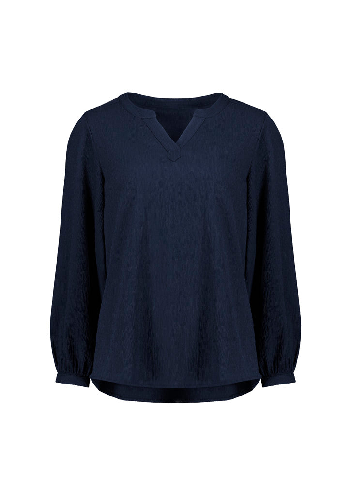 Ruché Womens Long Sleeve Shirt - Navy back