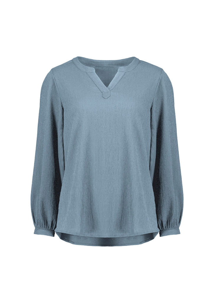 Ruché Womens Long Sleeve Shirt - Powder Blue back