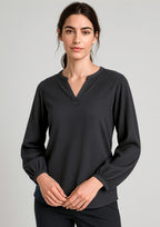 Ruché Womens Long Sleeve Shirt - Black