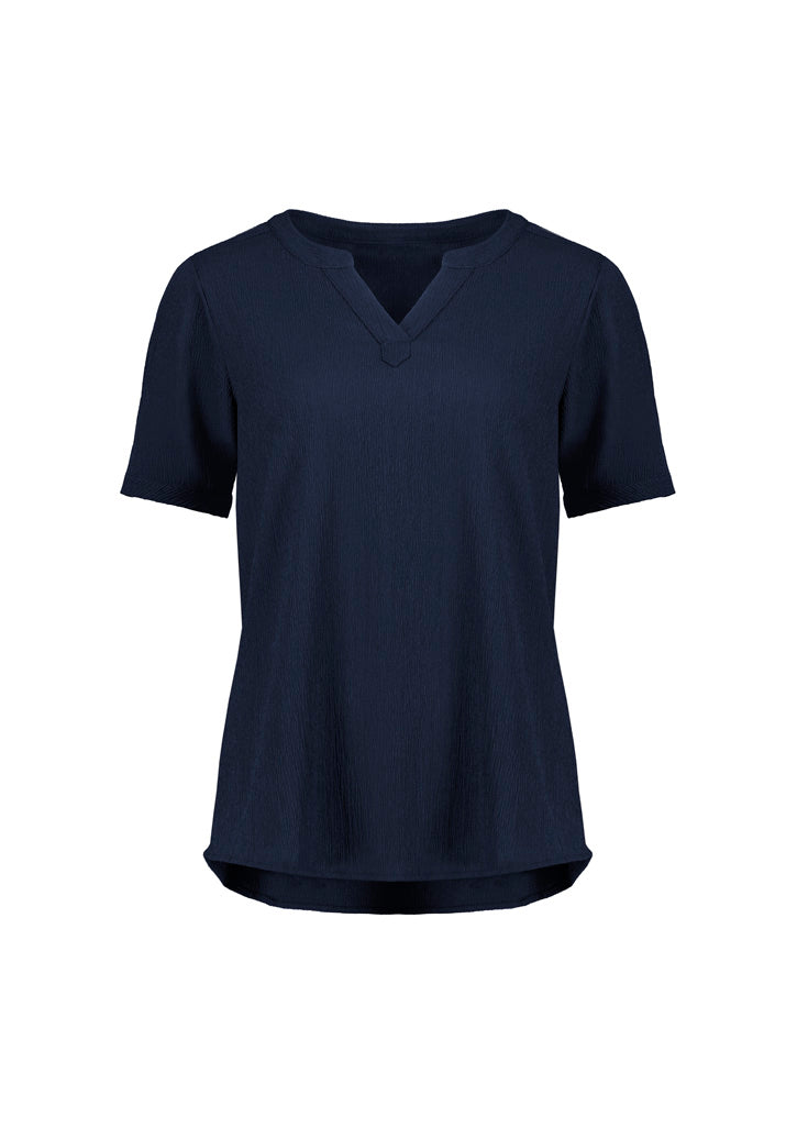 Ruché Womens Short Sleeve Shirt - Navy