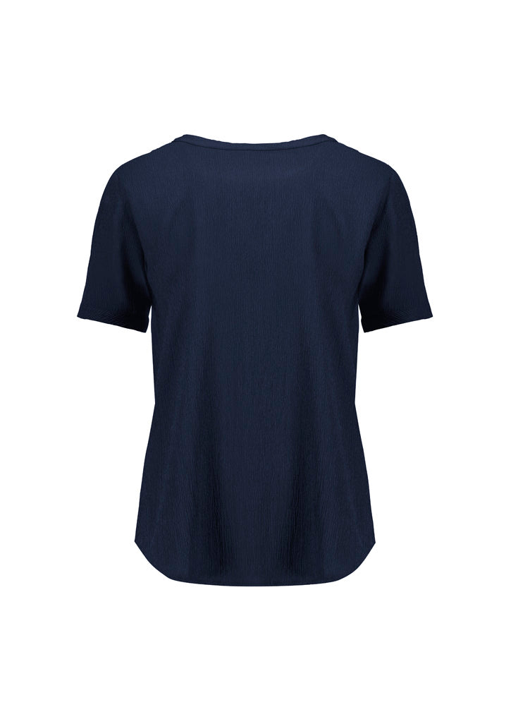 Ruché Womens Short Sleeve Shirt - Navy back