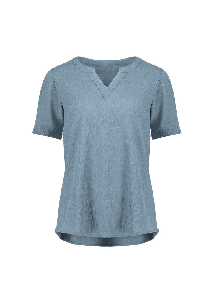 Ruché Womens Short Sleeve Shirt - Powder Blue back