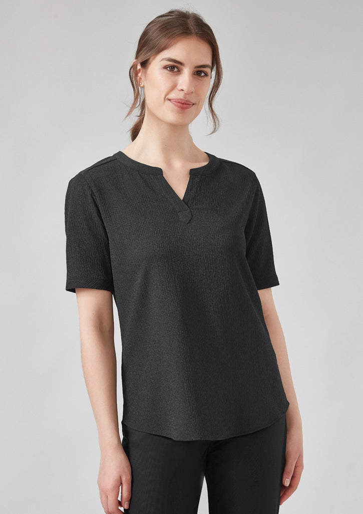 Ruché Womens Short Sleeve Shirt - Black