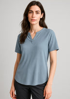 Ruché Womens Short Sleeve Shirt - Powder Blue