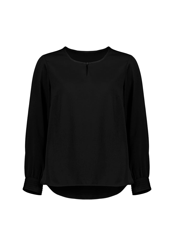 Evelyn Womens Long Sleeve Blouse - Black back