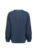Evelyn Womens Long Sleeve Blouse - Mineral Blue back