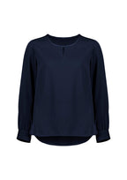 Evelyn Womens Long Sleeve Blouse - Navy