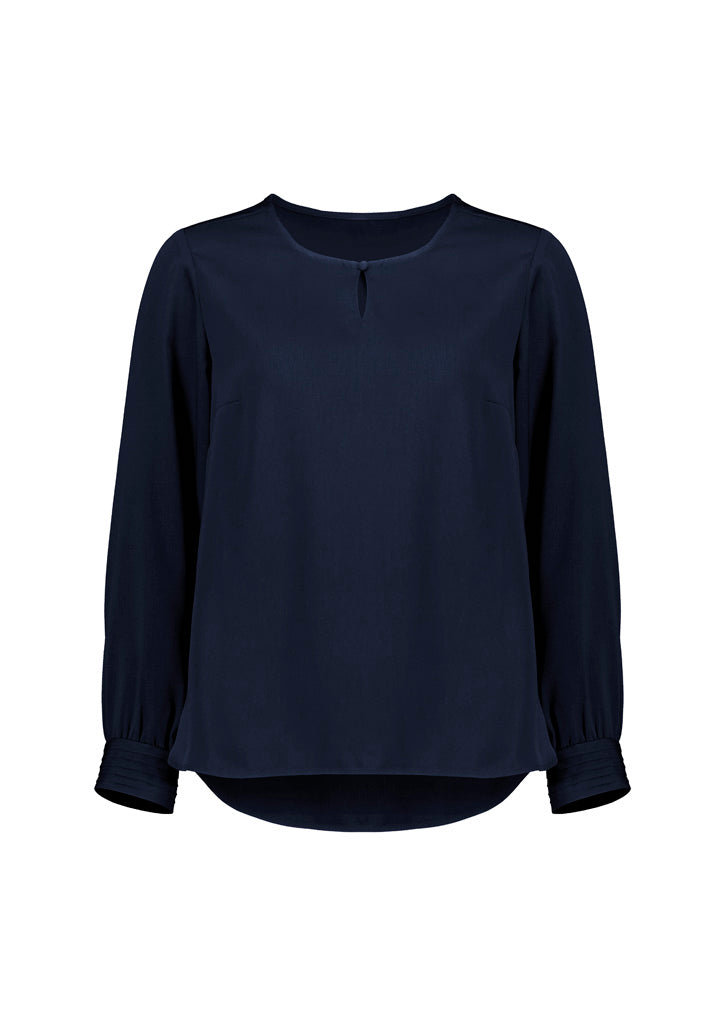 Evelyn Womens Long Sleeve Blouse - Navy