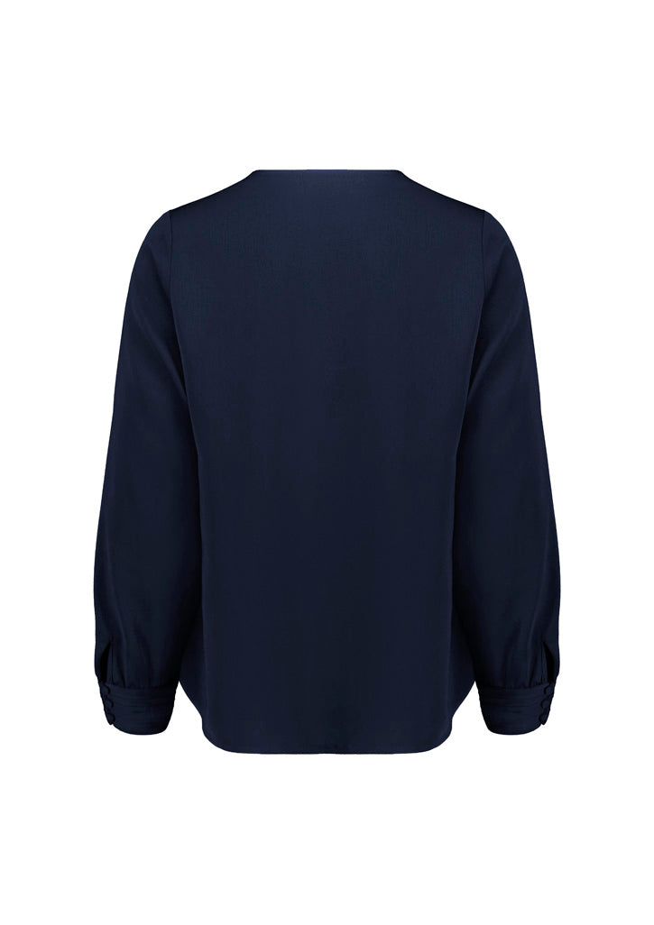 Evelyn Womens Long Sleeve Blouse - Navy back