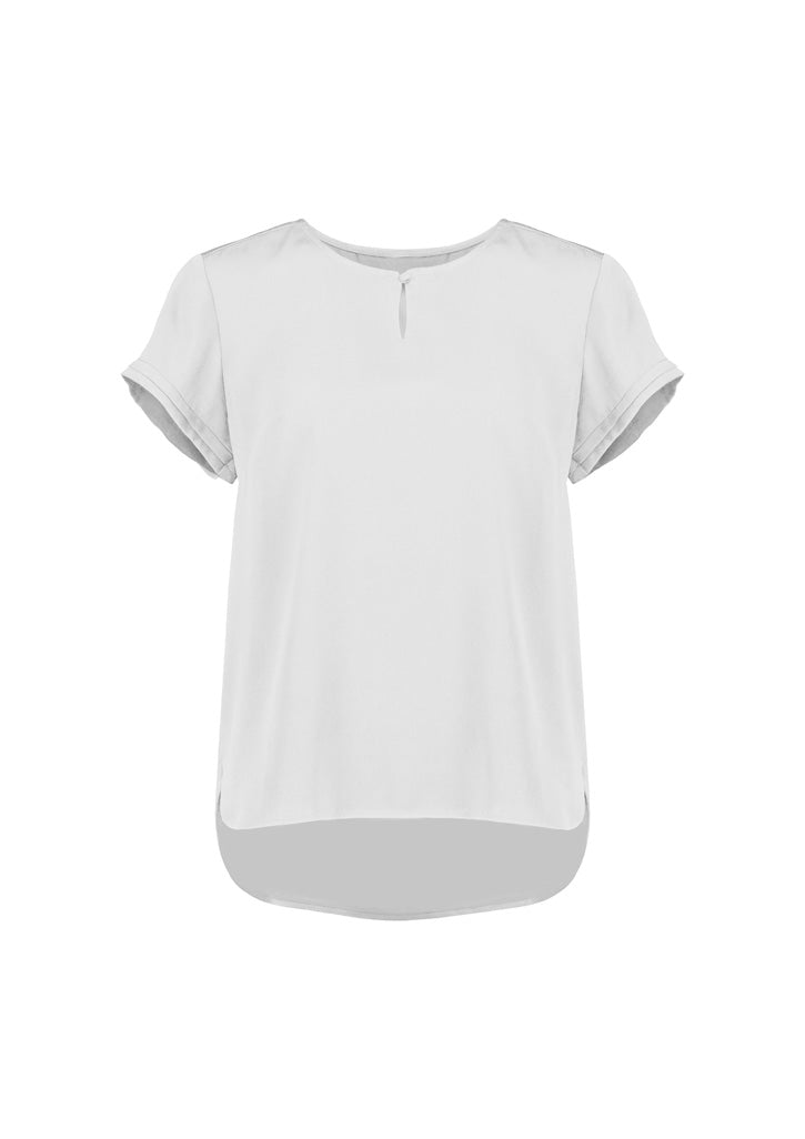 Evelyn Womens Short Sleeve Blouse - Ivory