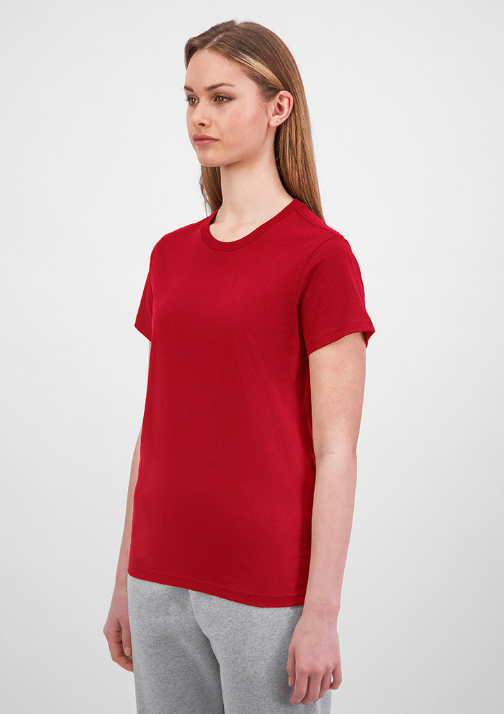 Basis Womens Short Sleeve Tee - Red back