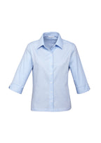 Womens Luxe 3/4 Sleeve Shirt - Blue