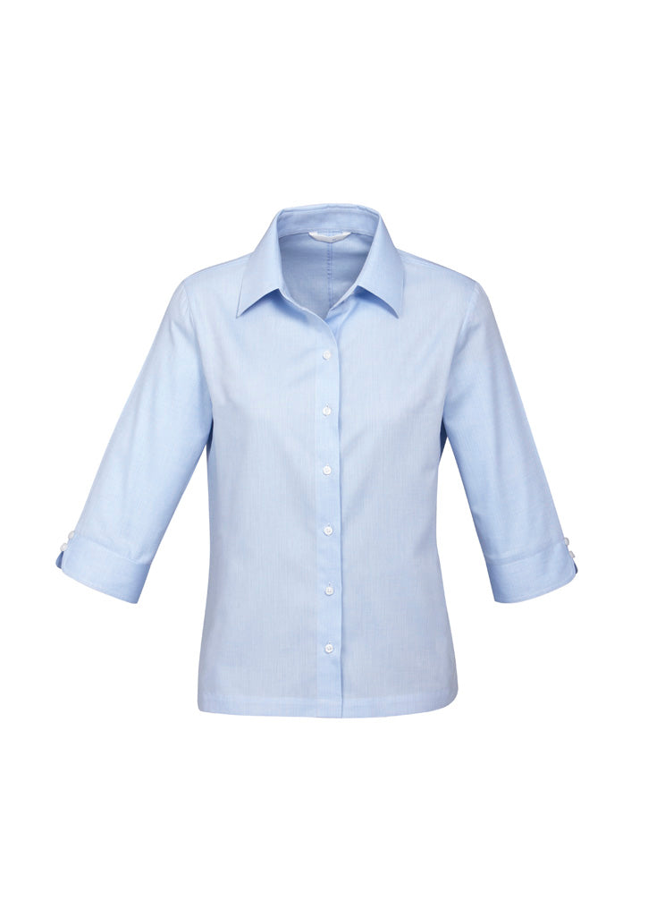 Womens Luxe 3/4 Sleeve Shirt - Blue