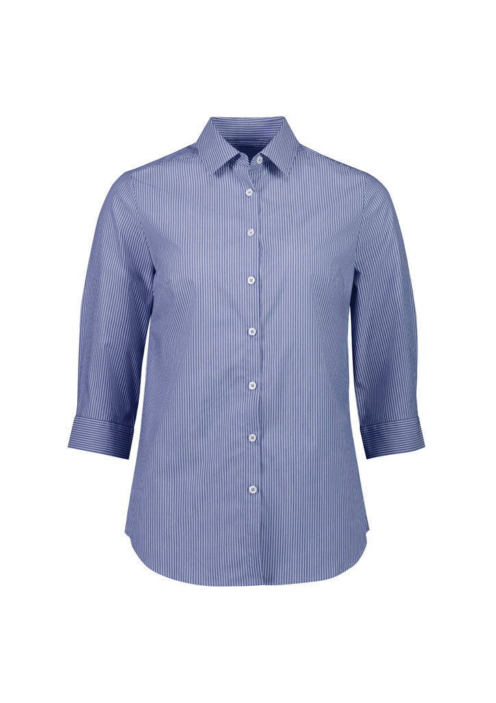 Womens Conran 3/4 Sleeve Shirt - French Blue/White