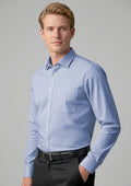 Mens Bristol Classic Long Sleeve Shirt - White/Navy
