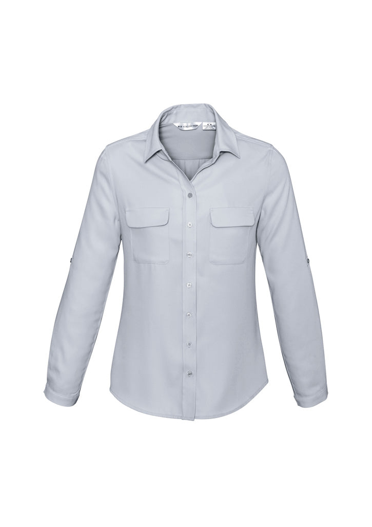 Womens Madison Long Sleeve Shirt - Silver Mist
