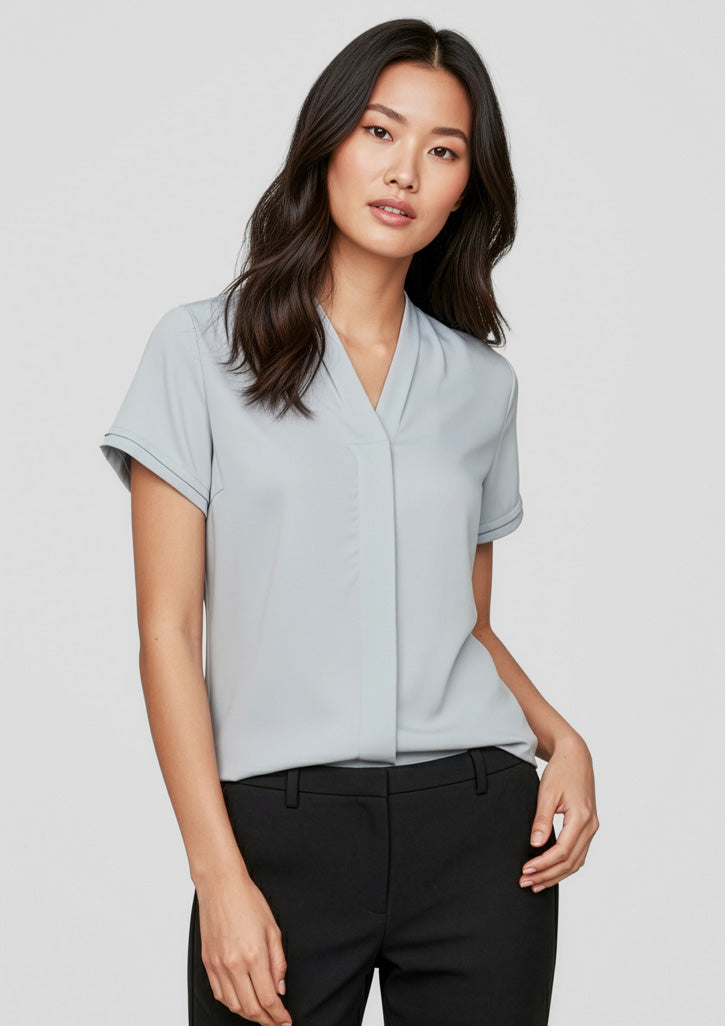 Womens Madison Short Sleeve Shirt - Silver Mist