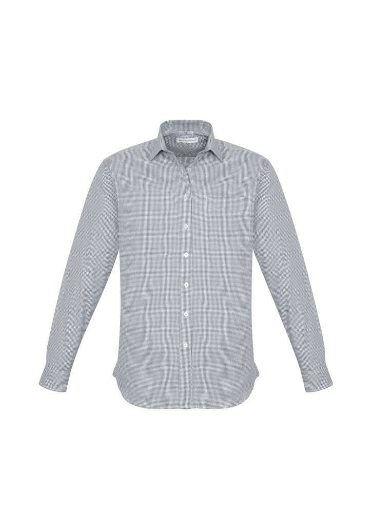 Mens Ellison Long Sleeve Shirt - Silver