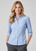 Womens Euro 3/4 Sleeve Shirt - Blue