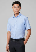Mens Euro Short Sleeve Shirt - Blue