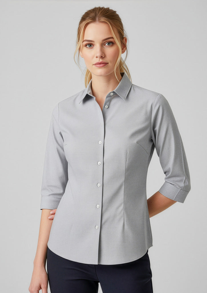 Womens Jagger 3/4 Sleeve Shirt - Silver