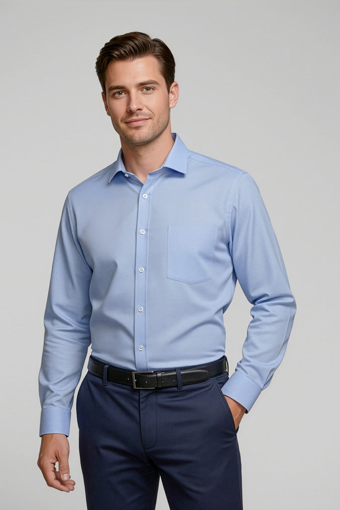 Mens Regent Long Sleeve Shirt - Blue