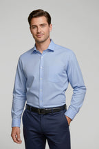 Mens Regent Long Sleeve Shirt - Blue