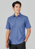 Mens Oasis Short Sleeve Shirt - Mid Blue