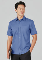 Mens Oasis Short Sleeve Shirt - Mid Blue