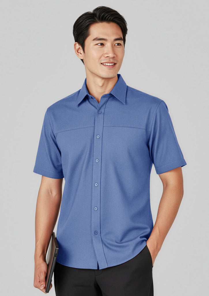 Mens Oasis Short Sleeve Shirt - Mid Blue